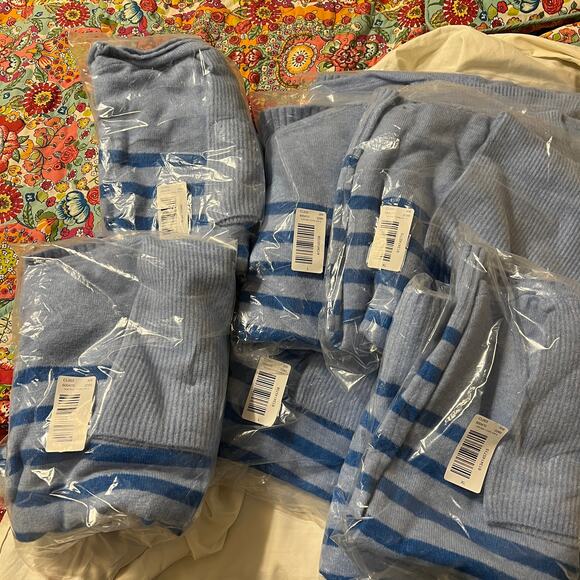 **NWT LOFT Blue Stripe Cowl Neck Tunic Sweater - Picture 10 of 10